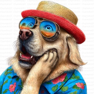 Watercolor Labrador Clipart: Fashion Dogs, Card Making (Digital Download Kit)