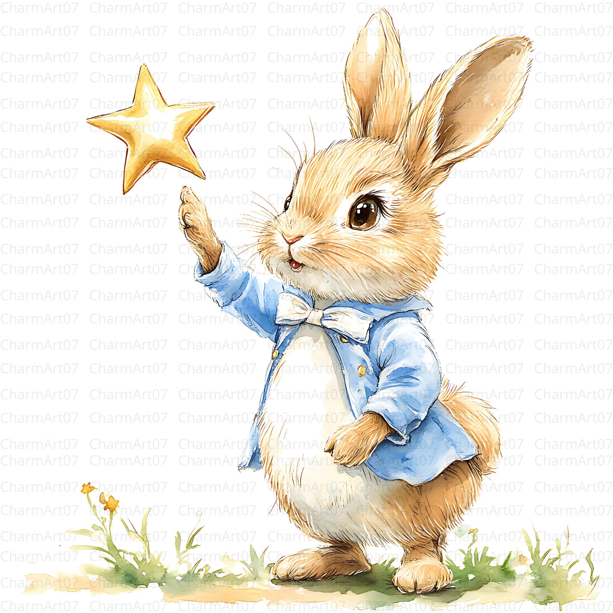 Peter Rabbit Watercolour Animation 20 Peter Rabbit With Balloons, Beatrix Potter Style, High Quality JPG ...