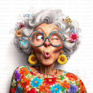 Vrolijke oude dame clipart, 20 eigenzinnige oude dames, grappige oude dames clipart, grillige oude vrouw, hoogwaardige JPG&#39;s, Junk Journal, Craft