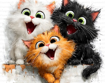 Watercolor Cat Clipart Bundle: Whimsical Kitten Art (Digital Download)