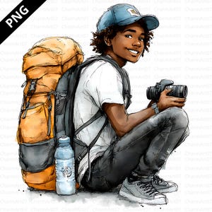 Teenager Black Boys Clipart Bundle, 24 African American Black Boy, teens Clipart, Handsome Black Young Man,Black Teen Boys, preteen PNGs