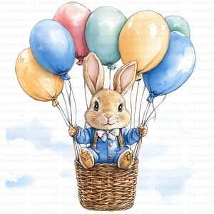 20 Peter Rabbit With Balloons, Beatrix Potter Style, High Quality JPG ...