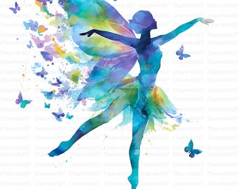 20 Clipart di fate floreali, Clipart di fate festive, Clipart di acquerelli stampabili, JPG/PNG di alta qualità, Download digitale, Carta artigianale, diari