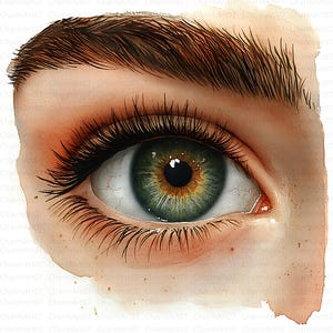 23 Realistic Eyes Clipart, Human Eye Clipart, High Quality JPGs, Digital download, Paper craft, junk journals, Printable Watercolor clipart