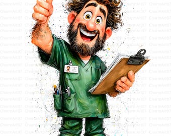 Pacchetto di clipart per infermieri: arte medica stravagante, grafica di diario spazzatura (JPG)