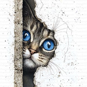 20 Surprised Cat Clipart, Funny Cats, Watercolor Cat, High Quality JPGs, Watercolor Clipart, Junk Journal, Paper Craft, Digital Download