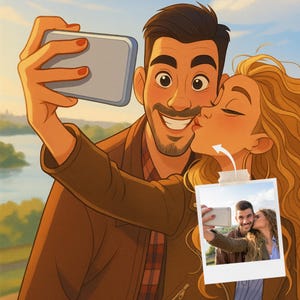 Custom Disney Style Portrait from Photo, Personalized Cartoon Drawing, Couple or Family Illustration, Unique Digital Gift, Printable Artwork