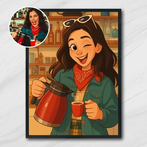 Disney Style Portrait from Photo, Custom Digital Cartoon Art, Personalized Illustration Gift for Couples, Kids Family, Pets, Printable Decor