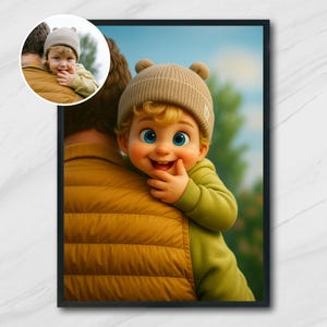 Pixar Style Portrait from Photo, Custom Digital Cartoon Art, Gift for Couples, Family, Kids, Personalized Printable Wall Art Illustration
