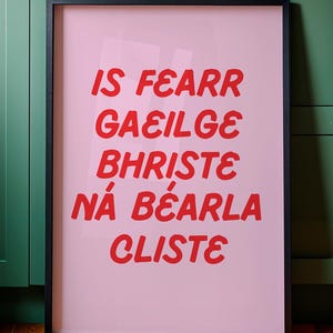 Irish Language Art Print: Gaeilge Wall Decor (Digital Download)
