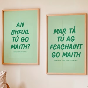 Irish Language Print: An Bhfuil Tu Go Math? Gaeilge Quote (A2 Digital Download)