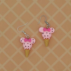 Pendientes con parte posterior plana de helado inspirados en Minnie