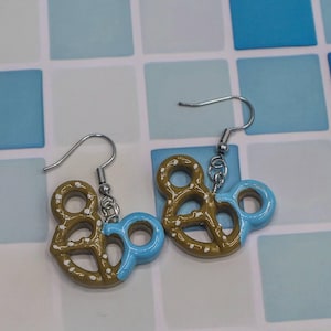 Mickey Pretzel with Colored Ear Inspired Earrings