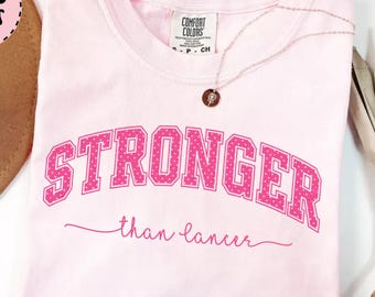 Comfort Colors® Stronger Than Cancer Shirt, Breast Cancer Awareness Tee, Chemo Warrior Gift, Cancer Fighter Shirt, Survivor Gift