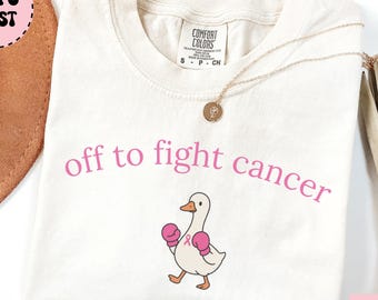 Comfort Colors® Off to Fight Cancer Shirt, Breast Cancer Awareness Tee, Chemo Warrior Gift, Cancer Fighter Shirt, Survivor Support