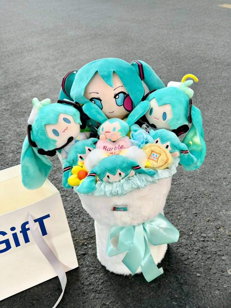 Kawaii Hatsune Miku Plüsch Strauß, Anime Liebhaber Geschenk Bild 3