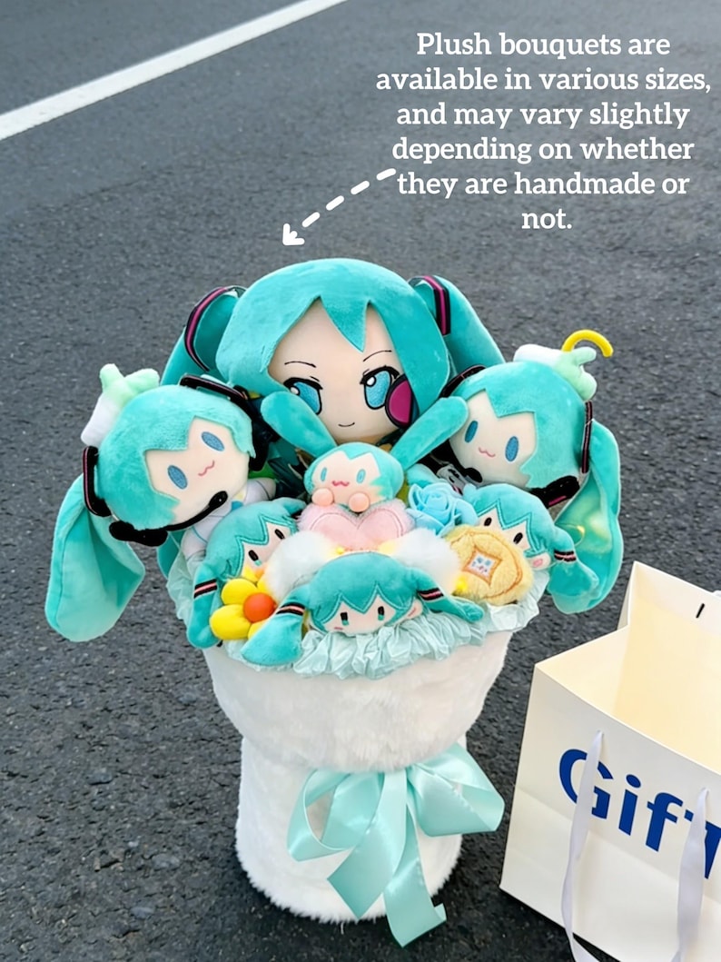 Kawaii Hatsune Miku Plüsch Strauß, Anime Liebhaber Geschenk Bild 1