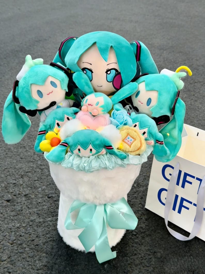 Kawaii Hatsune Miku Plüsch Strauß, Anime Liebhaber Geschenk Bild 2