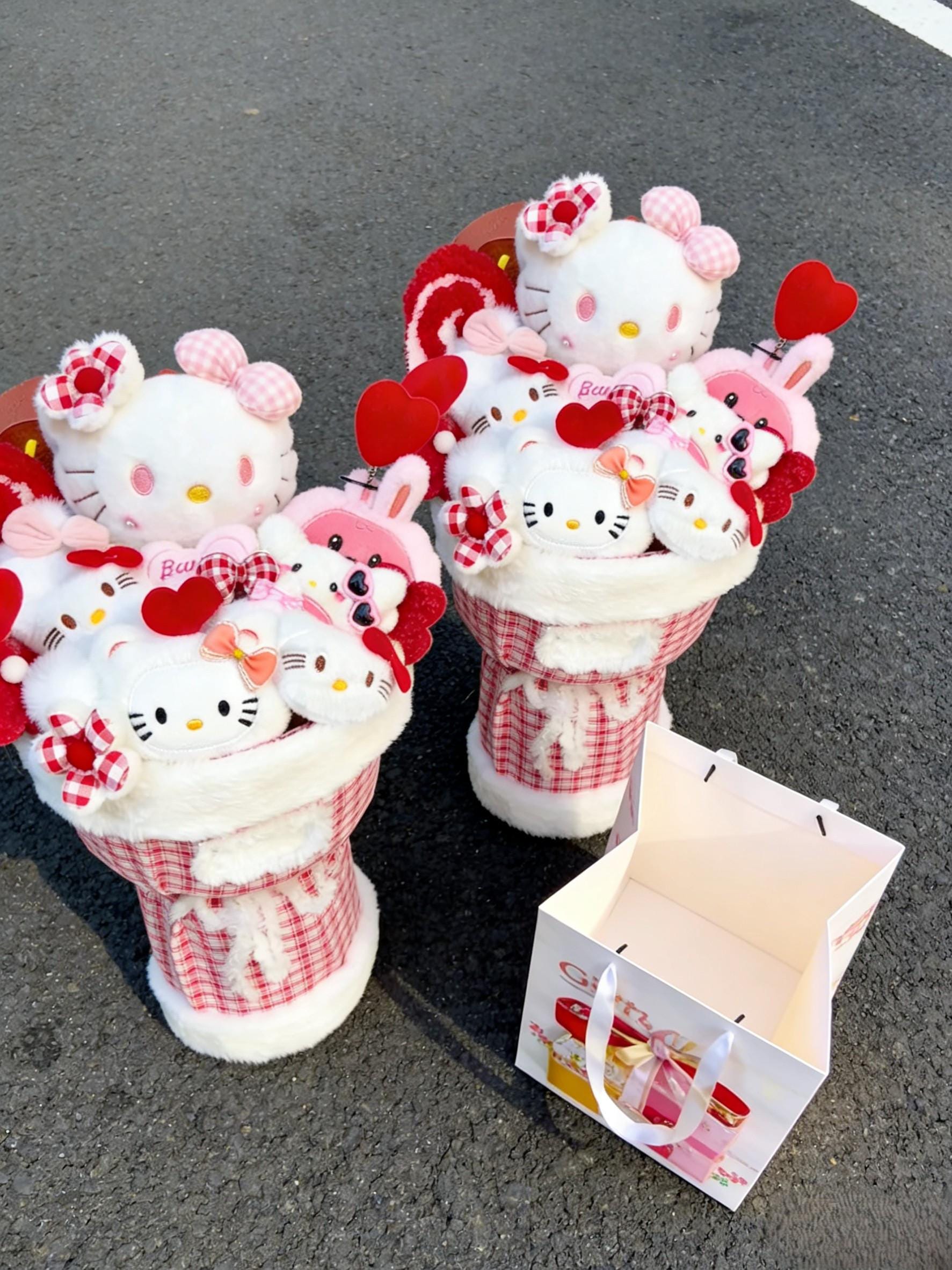 かわいいハローキティブーケ、サンリオぬいぐるみブーケ、造花