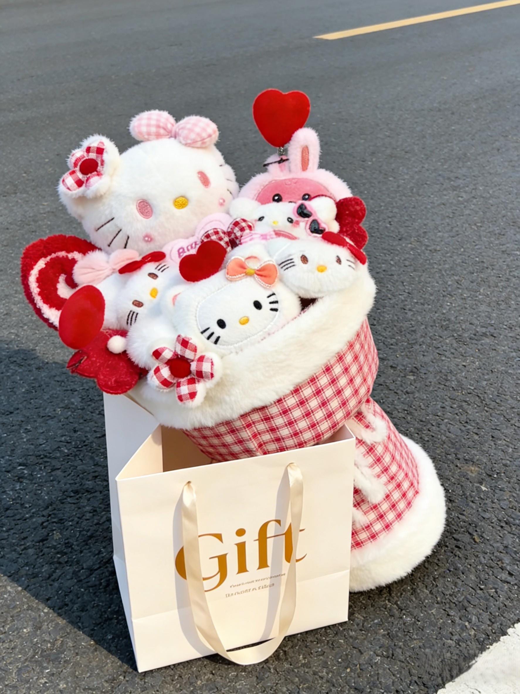 かわいいハローキティブーケ、サンリオぬいぐるみブーケ、造花