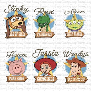 Disney Toy Story PNG, personaggi di Toy Story PNG, Toys Crossing PNG, maglietta di Toy Story, maglietta di Disney Friends