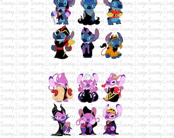 Disney Stitch och ängel Halloween png, Stitch Halloween png, Disney Stitch png, Disney Halloween png, Stitch och Lilo png