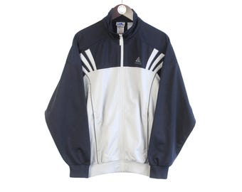 Vintage Adidas Trainingsjacke Größe S Grau Schwarz 90s Sport Style Casual Light Wear Jogger