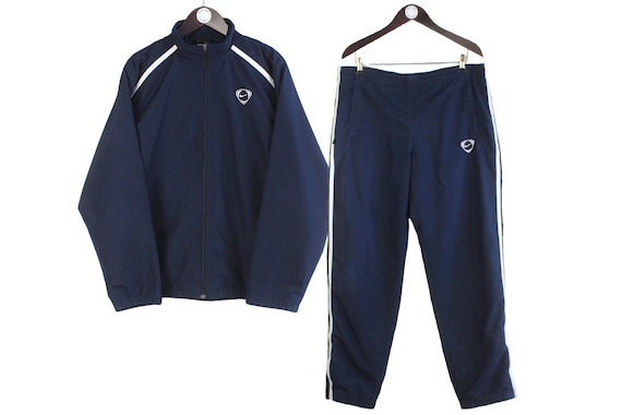 Vintage Nike T90 Tracksuit Size M Blue 00s Retro Sport Style Track