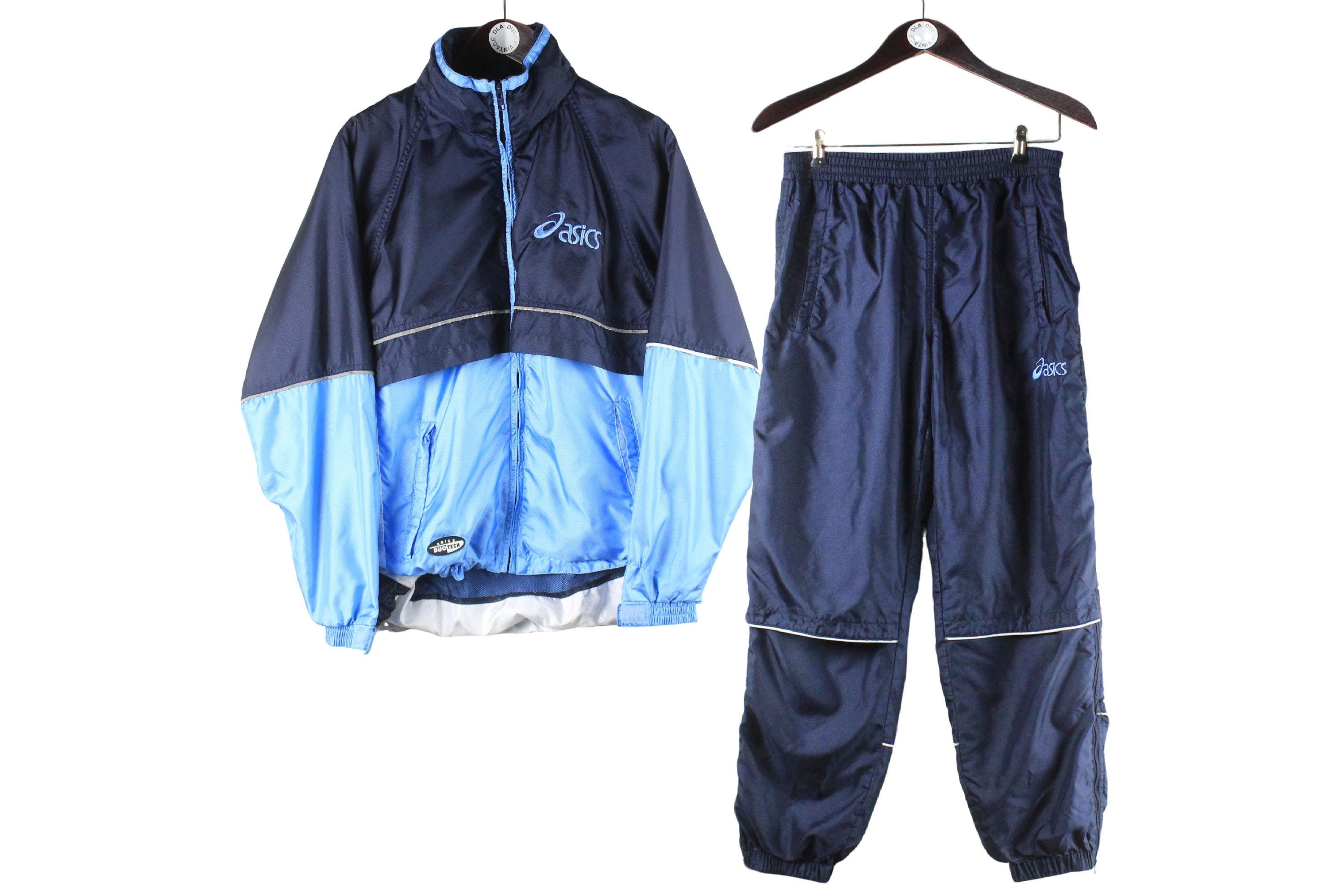 asics ヴィンテージジャージ Vintage Asics Tracksuit Size S Blue 90s Retro Sport Style Track