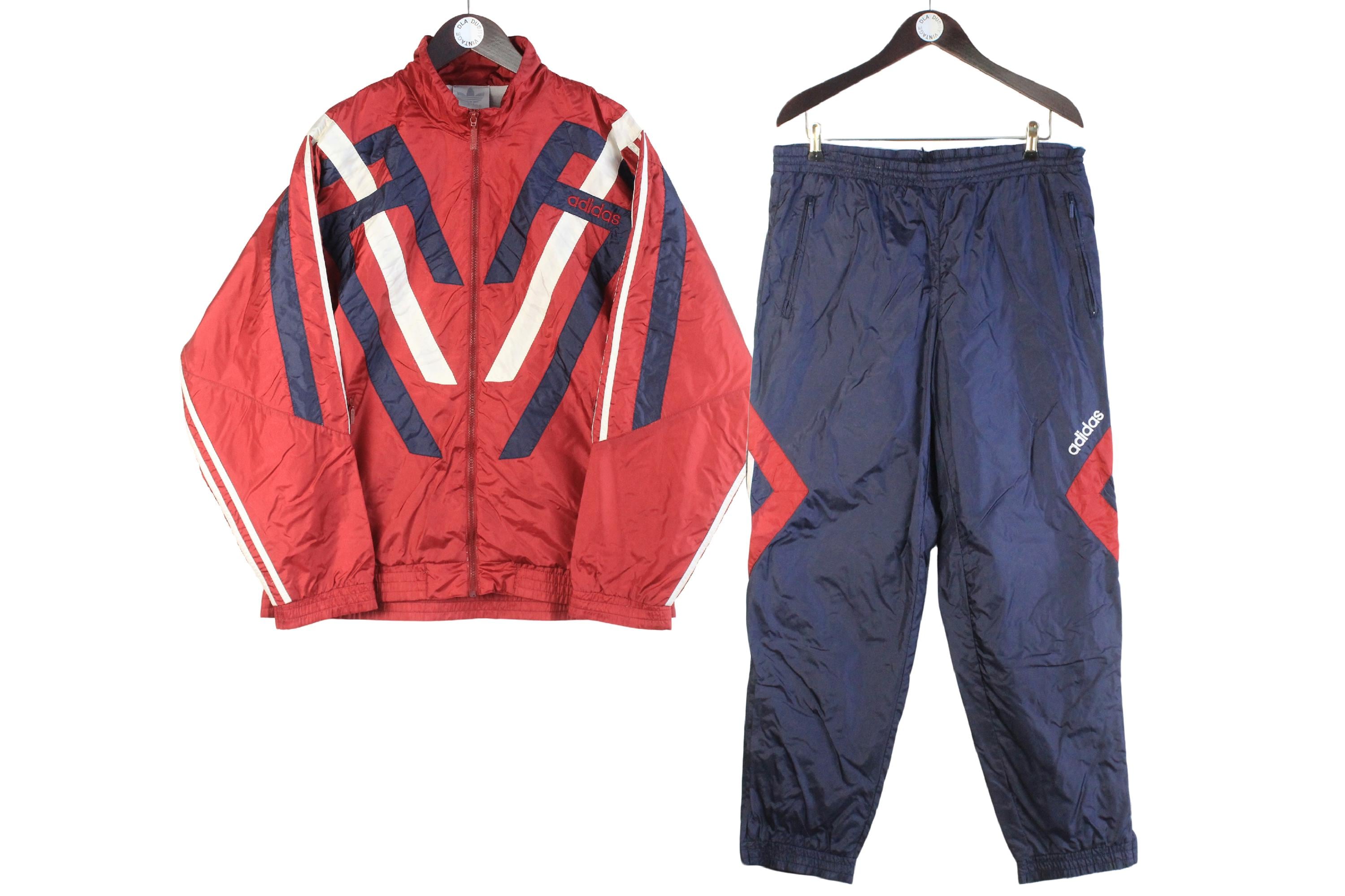 Buy Vintage Adidas Tracksuit Size M Red Blue 90s Retro Sport Style