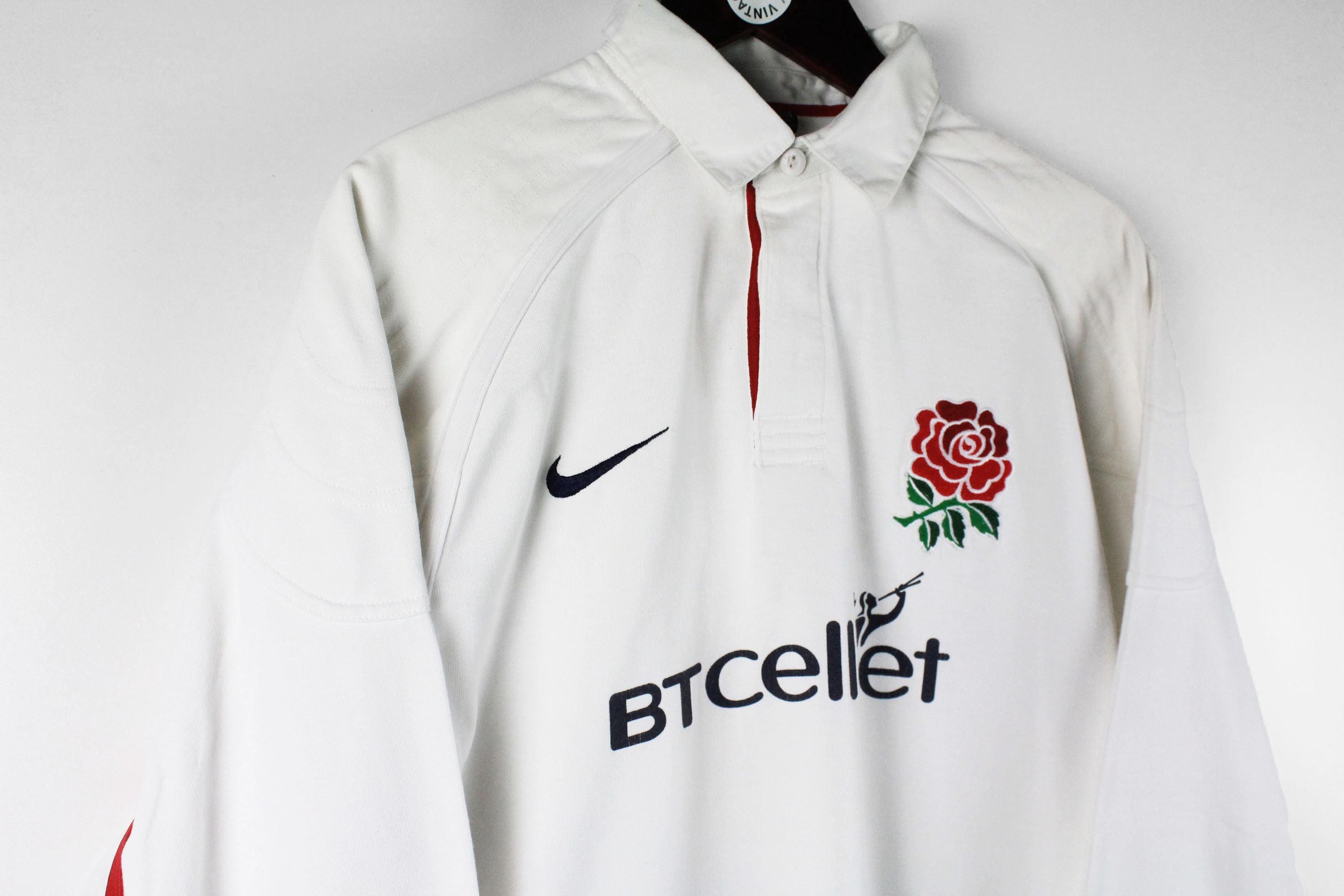 Vintage England Team 2001/02 Nike Rugby Shirt Size M/L White 00s