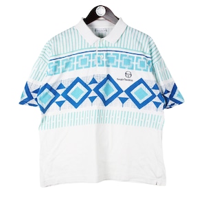 Vintage Sergio Tacchini Polo T-Shirt Size S Oversized 90s Top Short Sleeve Casual Style