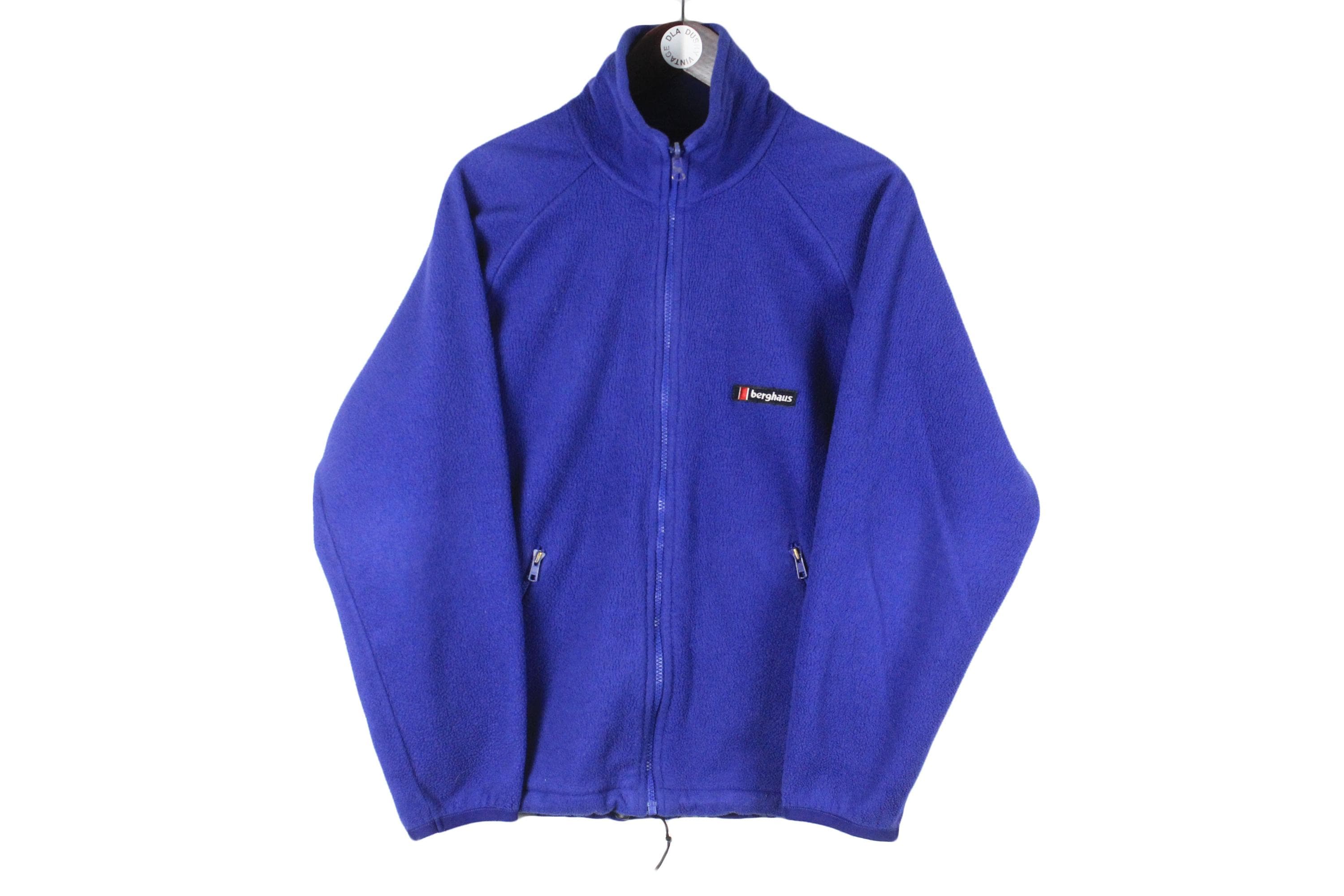 Vintage Berghaus Fleece Full Zip Size S Blue 90s Sweater Pullover