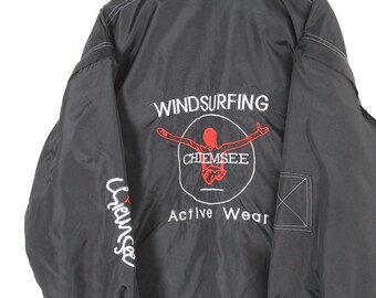 Vintage Chiemsee Jacket Size L Black Big Logo 90s Sport Style