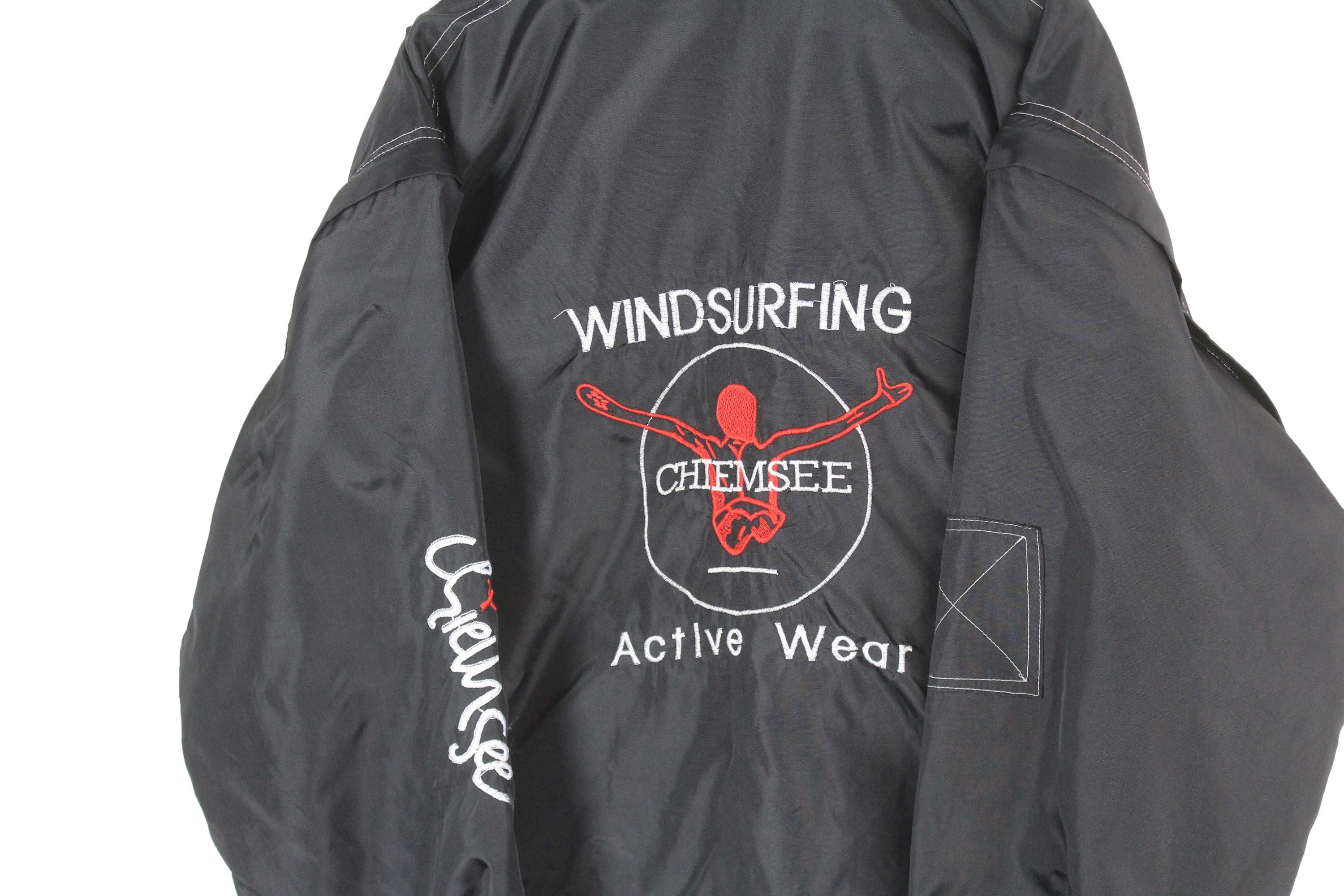 Vintage Chiemsee Jacket Size L Black Big Logo 90s Sport Style