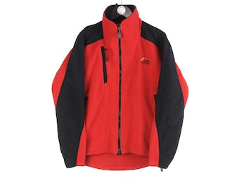 Vintage Lowe Alpine Fleece Full Zip Size S Red 90s Sweater