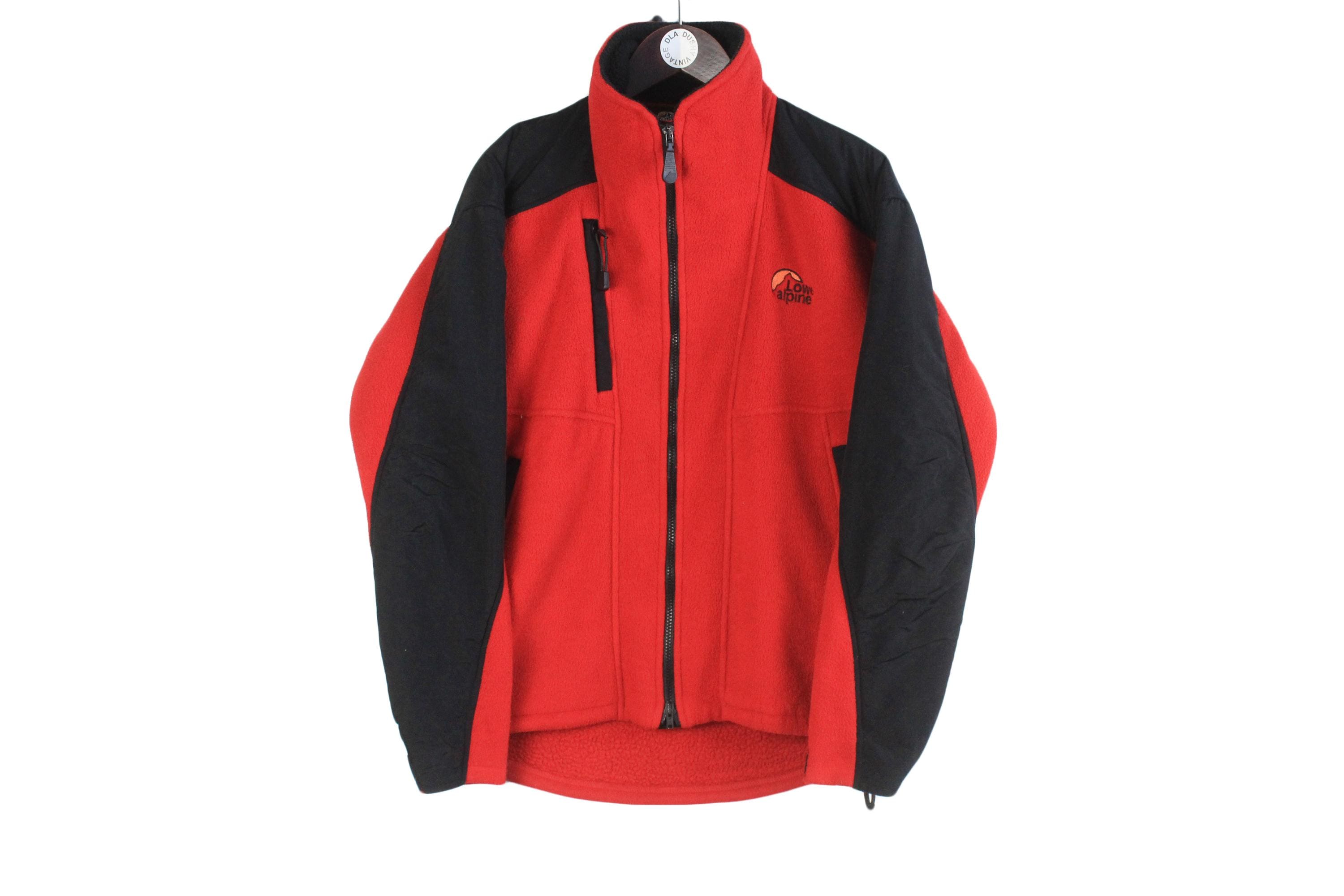Vintage Lowe Alpine Fleece Full Zip Size S Red 90s Sweater
