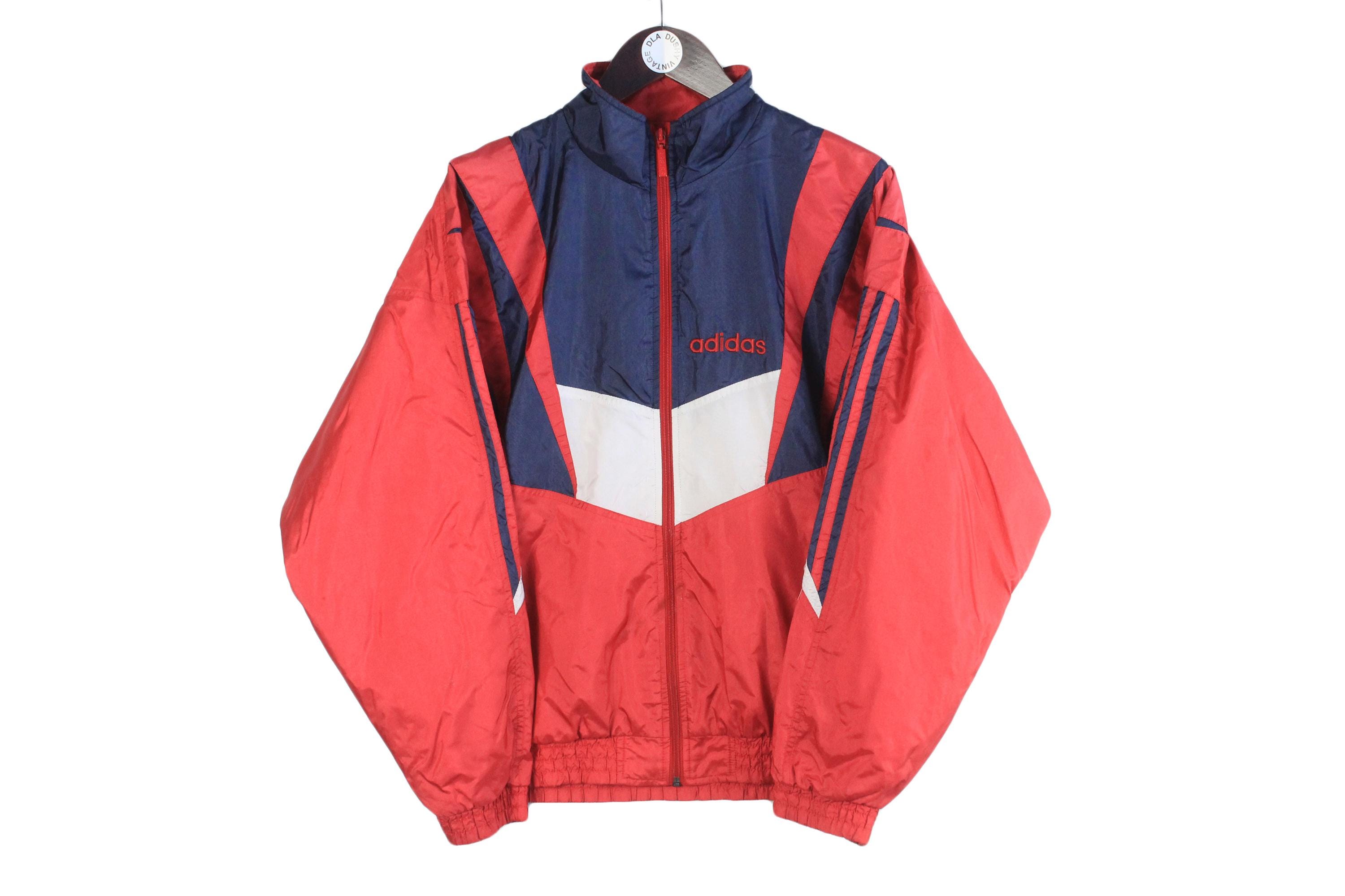 Vintage Adidas Track Jacket Size S Red 90s Sport Style Casual