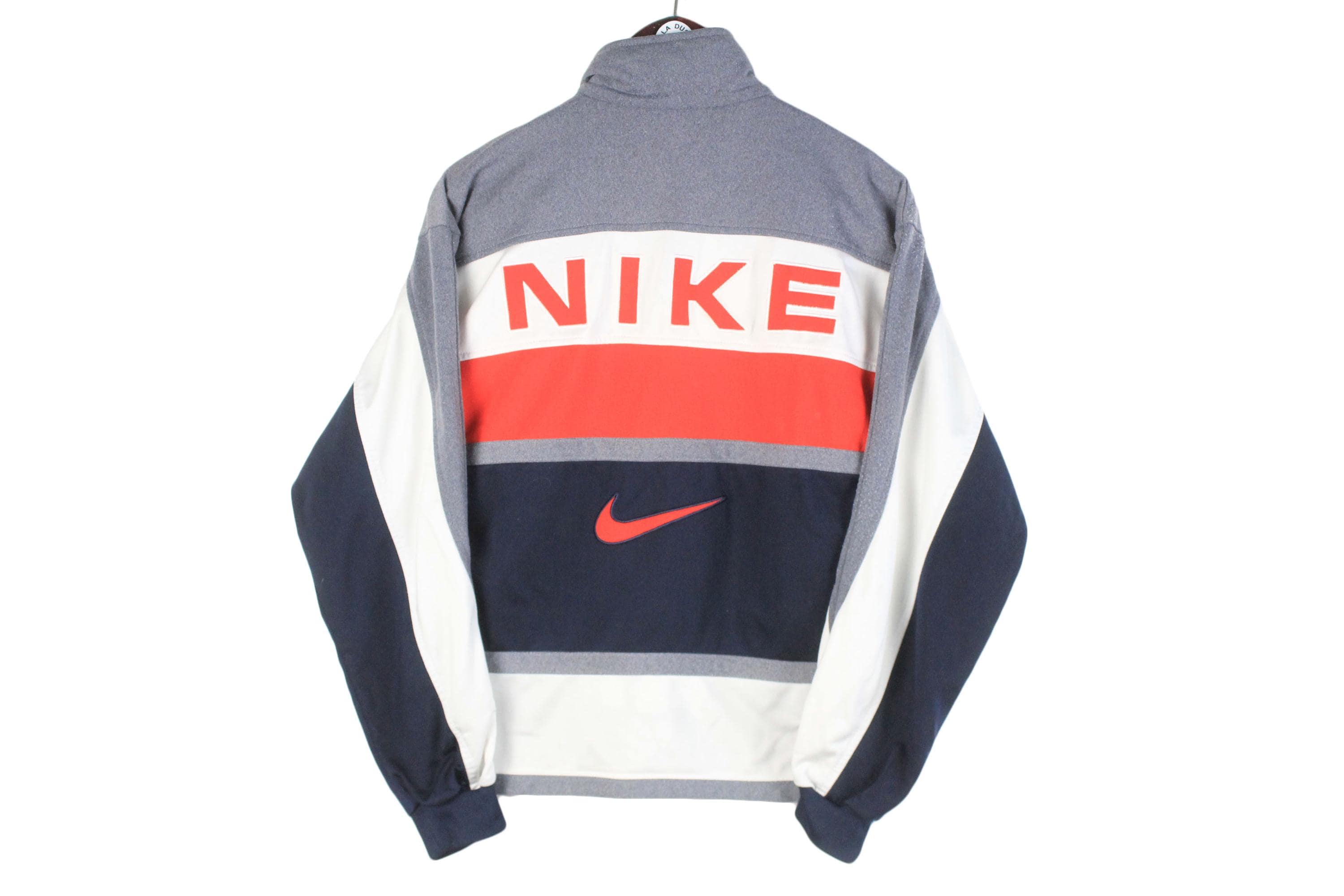 Vintage Nike Track Jacket Size XS Gray Big Logo 90s Sport Style