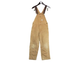 90s Carhartt Made in USA Black Insulated Overalls - 38x30