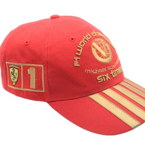 Vintage Ferrari Michael Schumacher Cap Formula 1 Racing Wear F1 Team Red 00s Hat Sport Style Retro Headwear