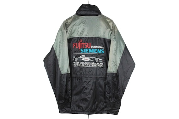 Mercedes Benz McLaren ジャケット グレー/ブラック Vintage Mercedes Benz McLaren F1 Racing Mens Jacket Y2K Hype