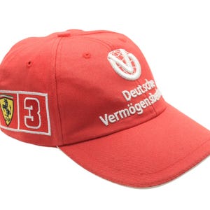 Vintage Ferrari Michael Schumacher Cap Formula 1 Racing Wear F1 Team Red 00s Hat Sport Style Retro Headwear