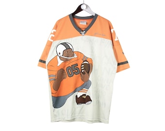 Vintage Fubu Platinum T-Shirt Size XL Gray Orange Big Logo Hip Hop Style Rap Oversized Tee 00s Top Short Sleeve