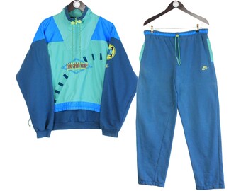 Vintage 90's Nike Track Suit Windbreaker Set Mens Size Large Black