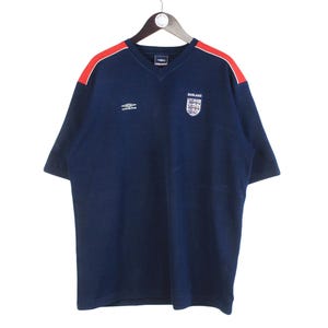 Vintage England Team Umbro Jersey T-shirt Size XXL Blue Football
