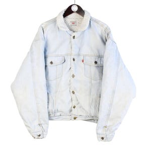 Vintage Levi&#39;s Sherpa Jeansjacke Größe M Blau 90s Casual Style Trucker Kragen Jeansjacke Größe M
