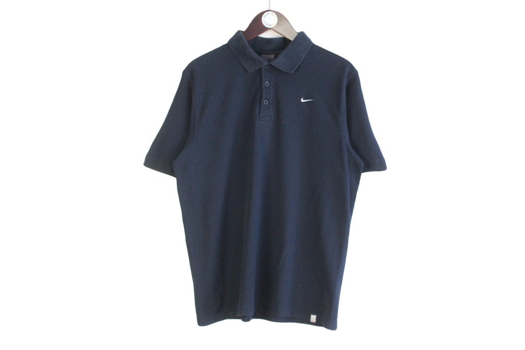 Vintage Nike Polo T-shirt Size M Blue 00s Top Short Sleeve Casual
