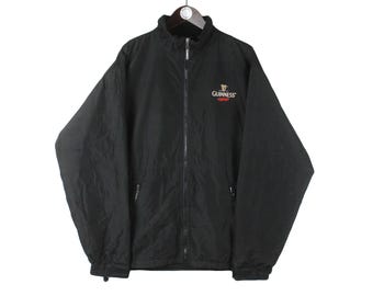 Vintage Guinness Jacket Size XXL Black Irish Stout Beer Classic Pub Style 90s Sport Style Casual