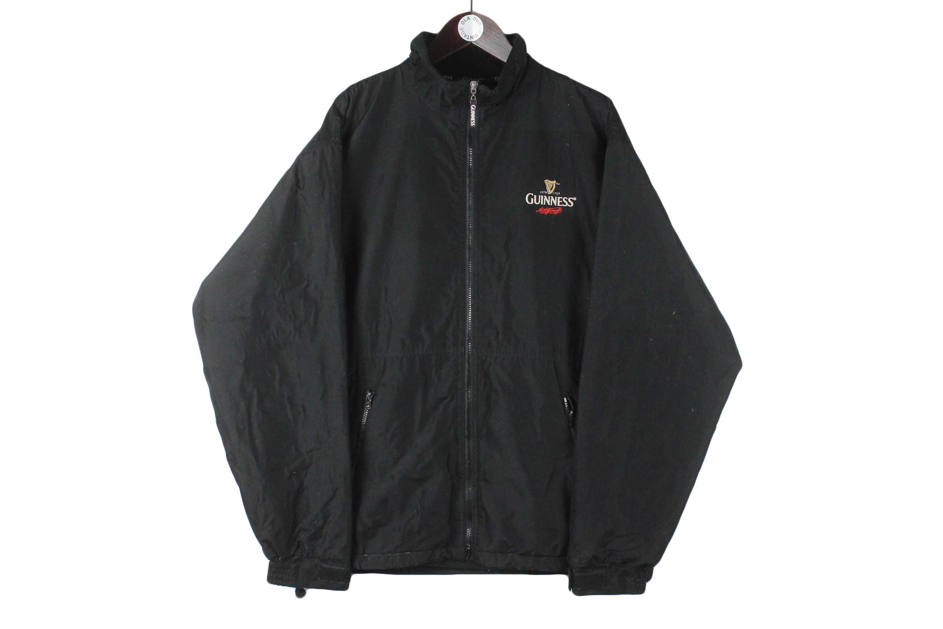 Vintage Guinness Jacket Size XXL Black Irish Stout Beer Classic